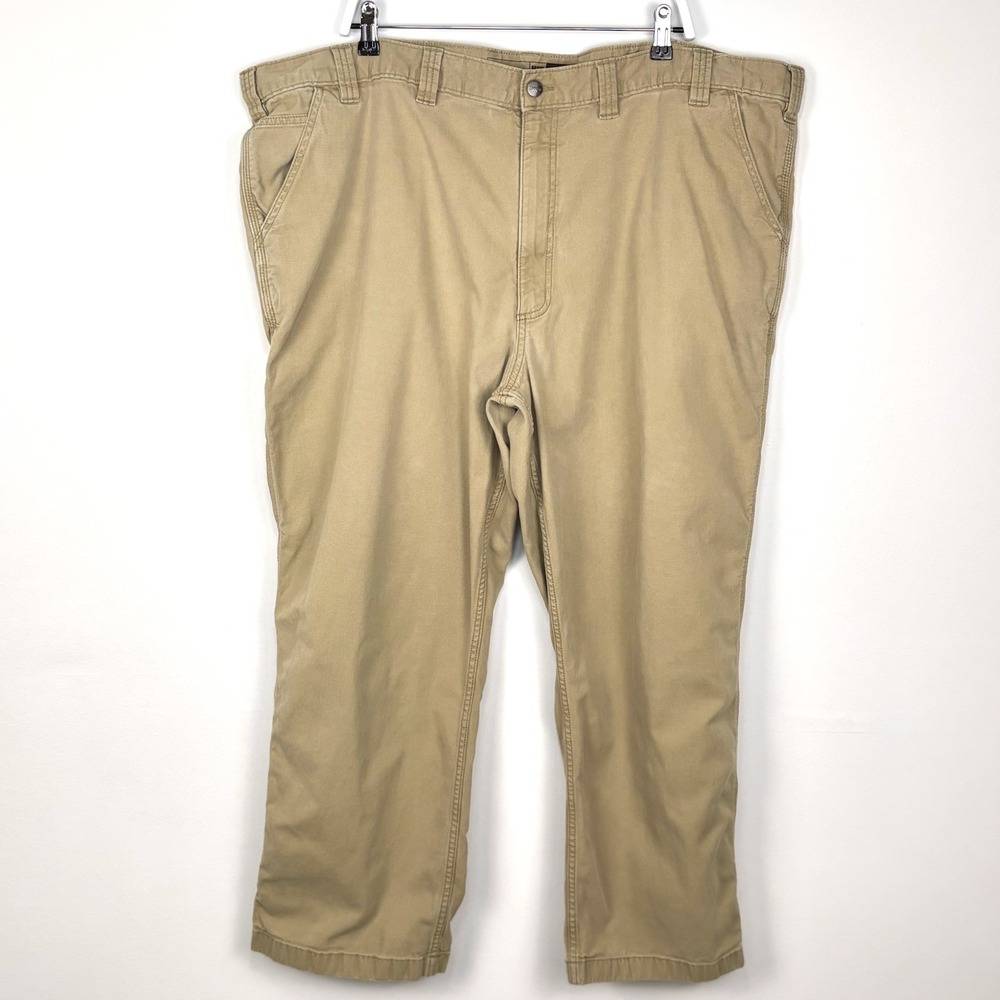 Carhartt Pants Men's 50x30 Beige Cargo Rugged Flex Canvas Carpenter Work Outdoor